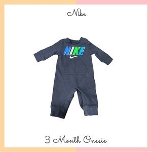 Nike Baby Boys One Piece in Dark Gray with Colorful Logo (3 Month)